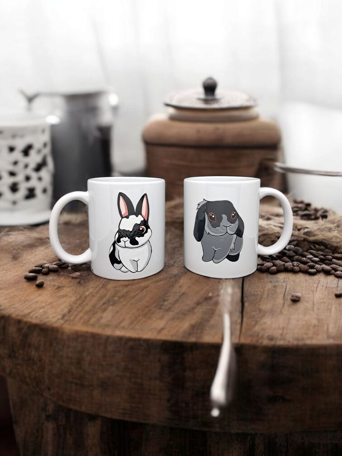 TAZZA CONIGLIO BIANCO E NERO
