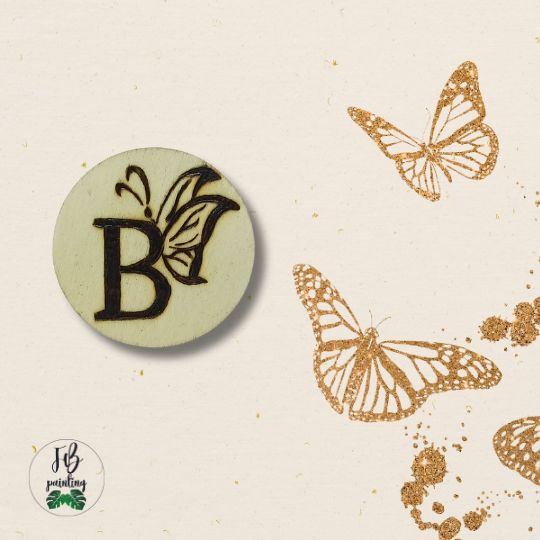 CALAMITA IN LEGNO - FARFALLA LETTERA “B“