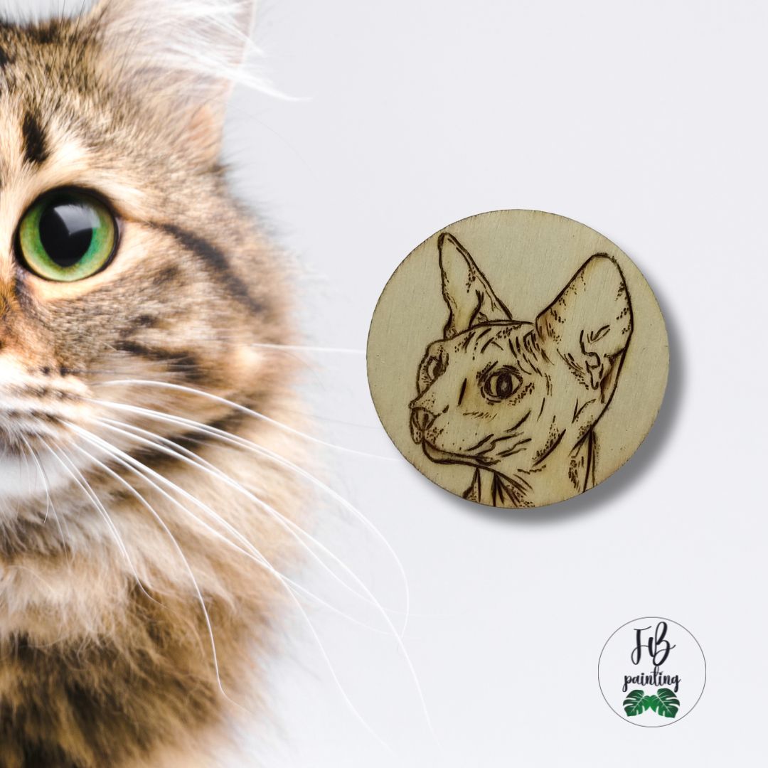 CALAMITA IN LEGNO - GATTO NUDO