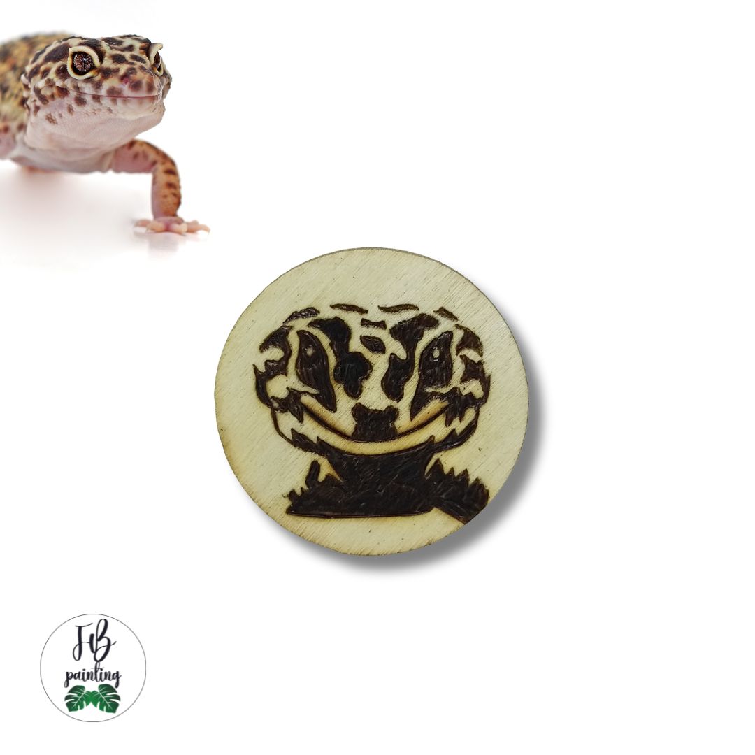 CALAMITA IN LEGNO - GECO LEOPARDINO