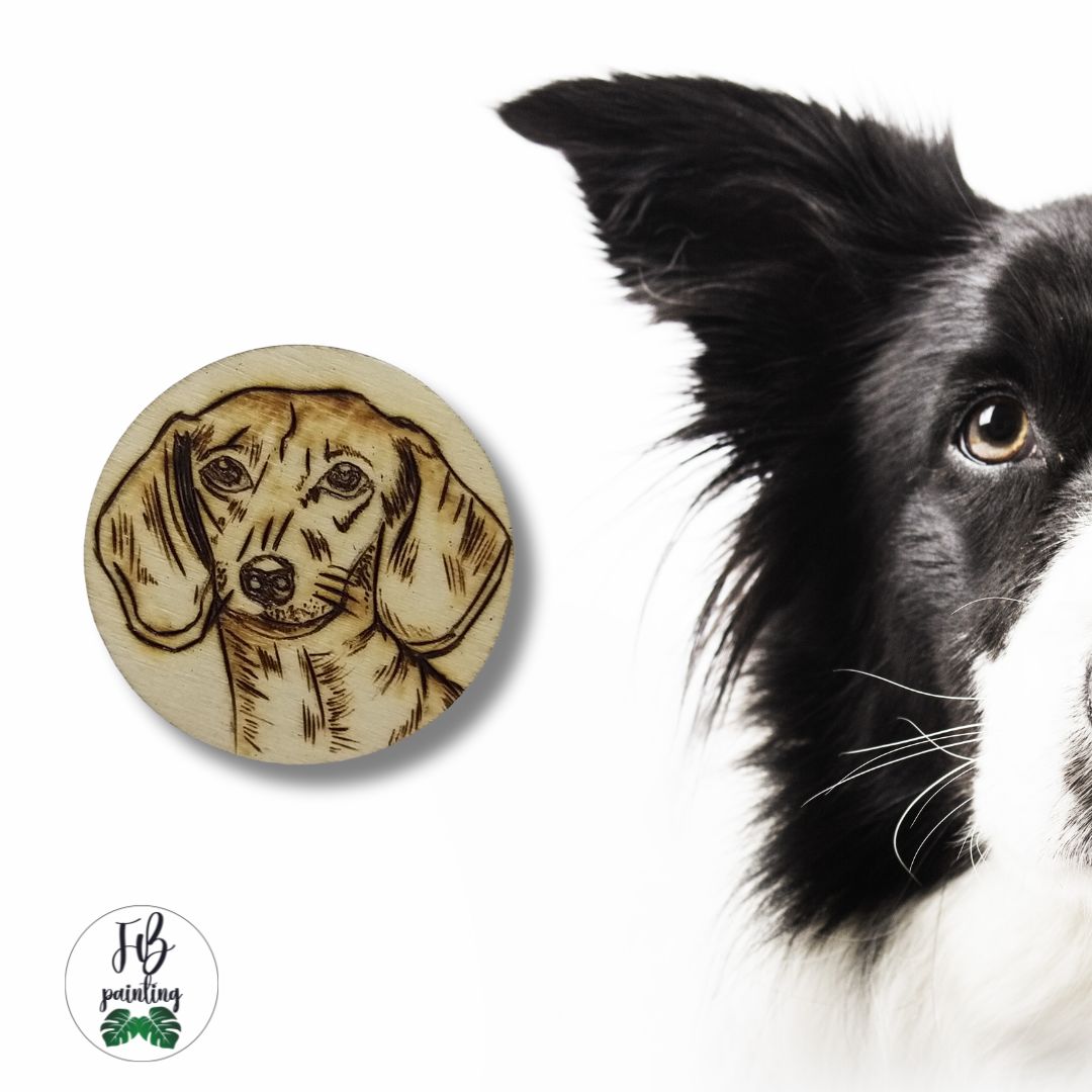 CALAMITA IN LEGNO - CANE BASSOTTO