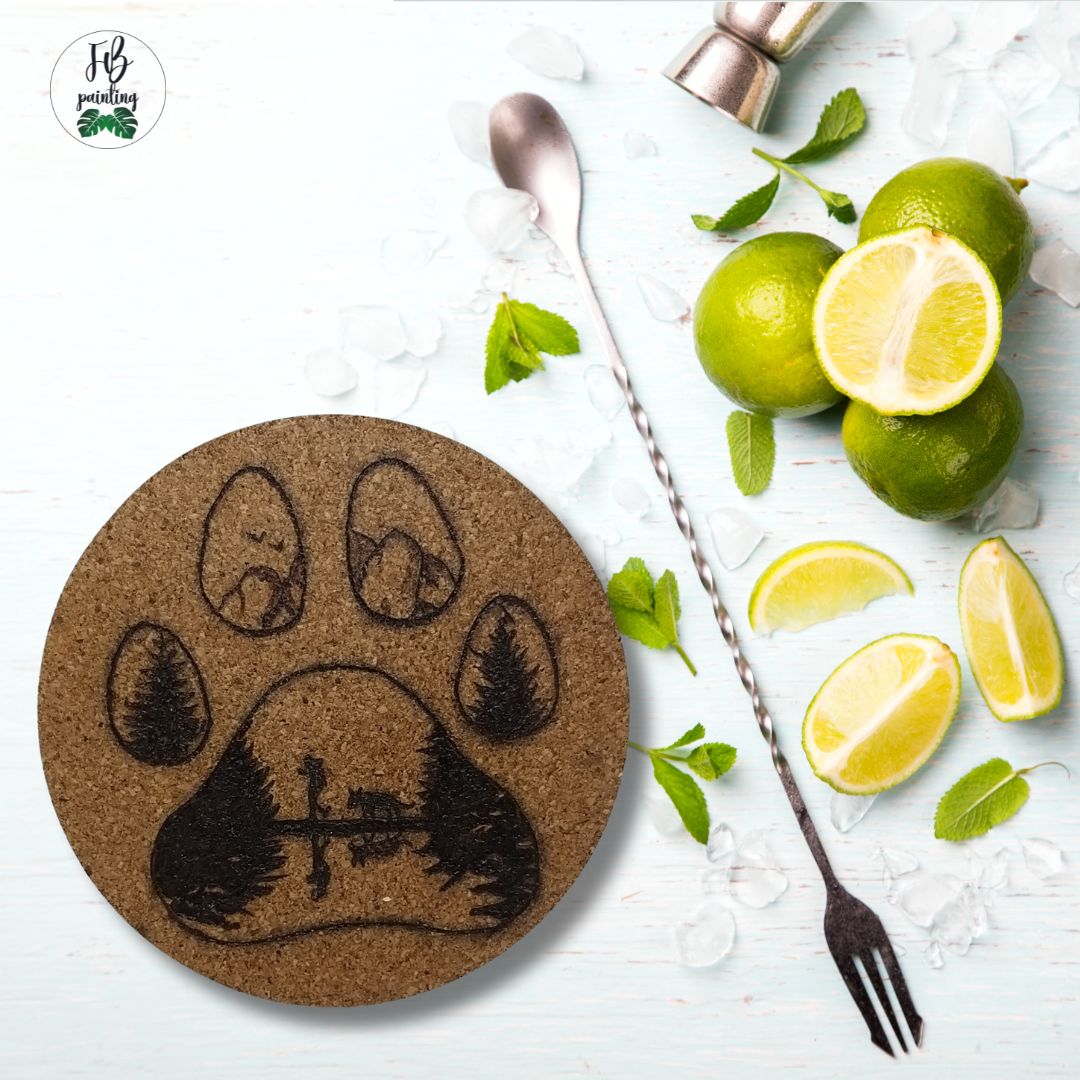 SOTTOBICCHIERI IN SUGHERO - CANI - SET 8 PEZZI