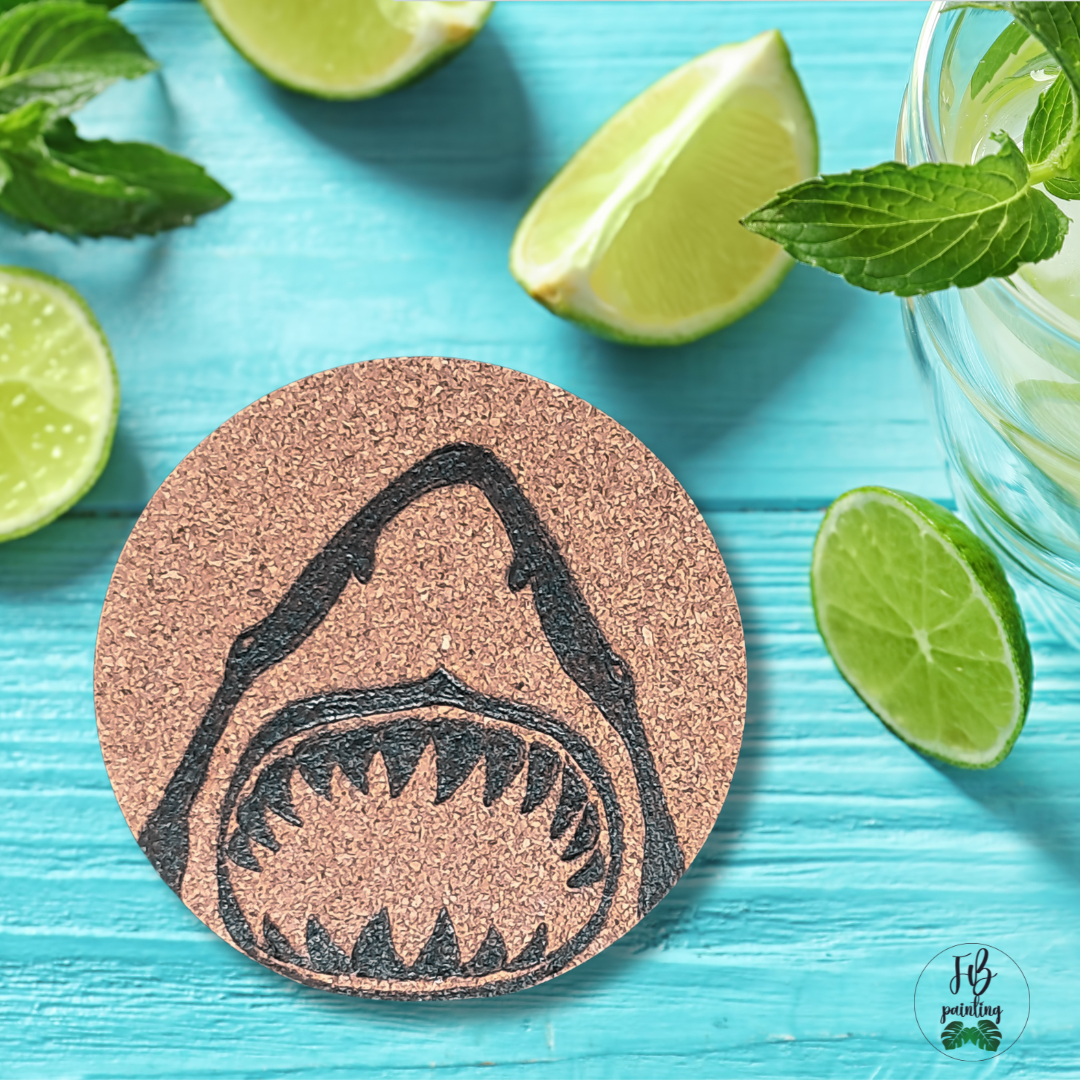 SOTTOBICCHIERI IN SUGHERO - MARE - SET 8 PEZZI