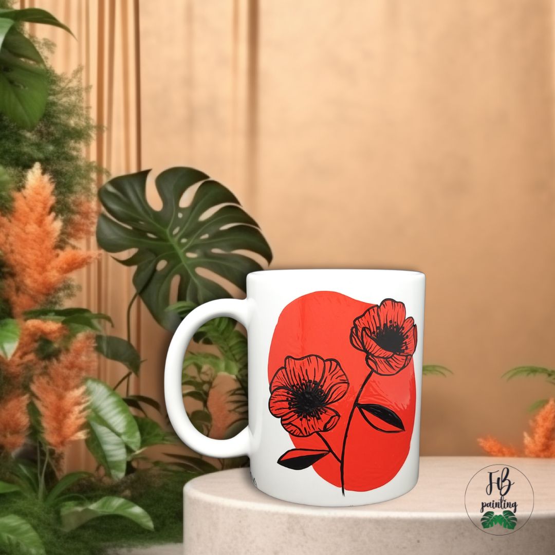 TAZZA FOGLIE PAPAVERI #121