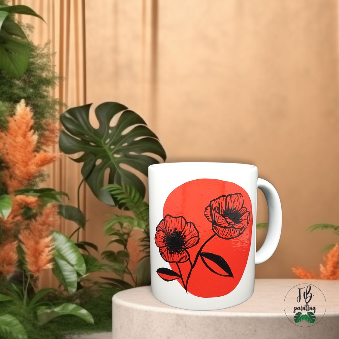TAZZA FOGLIE PAPAVERI #121