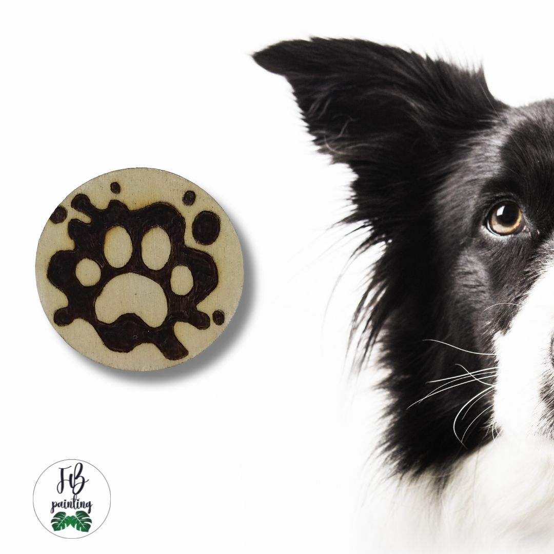 CALAMITA IN LEGNO - CANE ZAMPA