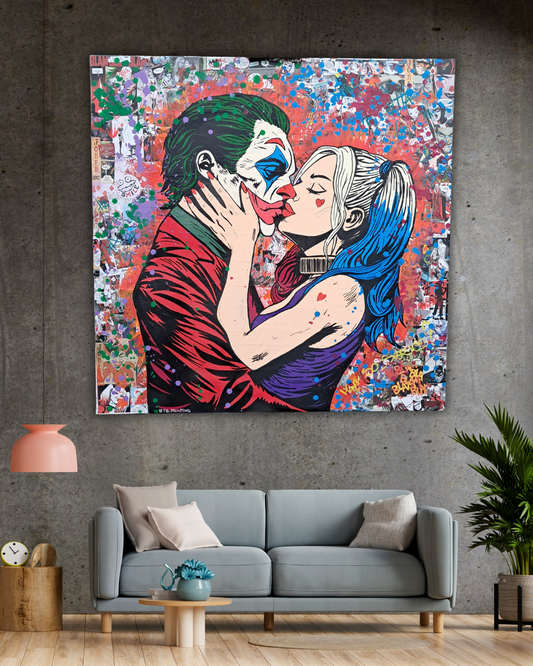 QUADRO "RESILIENZA - JOKER E HARLEY" 80X80